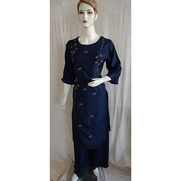 women-blue-embroidery-silk-kurti-crush-plazo-set7852-XL-2