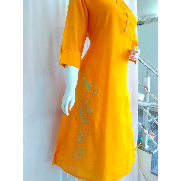 women-chanderi-silk-designer-kurti-palazzo-set-gold-yellow-4629xl-4630xxl-2