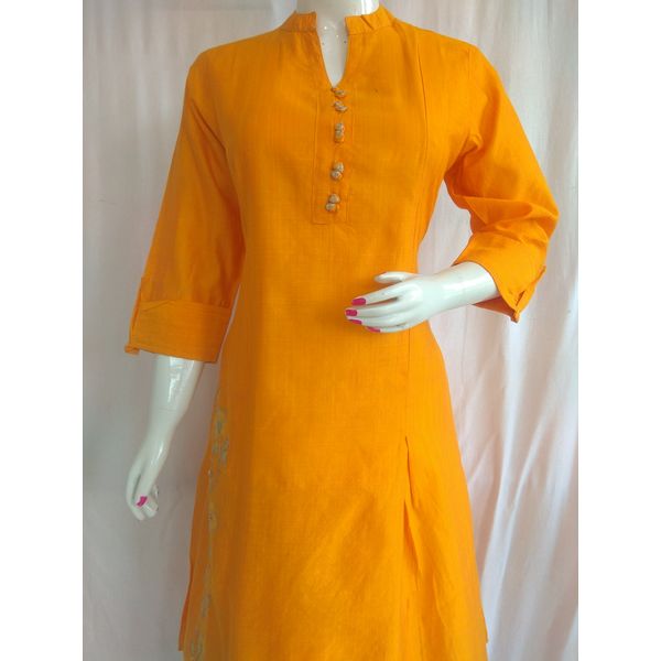 women-chanderi-silk-designer-kurti-palazzo-set-gold-yellow-4629xl-4630xxl-3