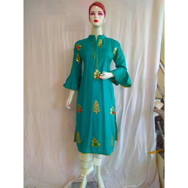 women-cotton-gota-embroidery-designer-kurti-teal-grean-6658xl-2