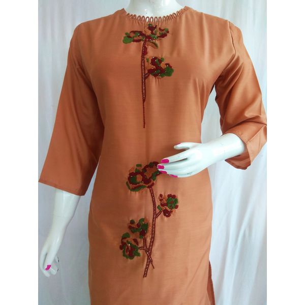 women-muslin-blend-embroidered-party-wear-kurti-teal-brown-5036xxl-2
