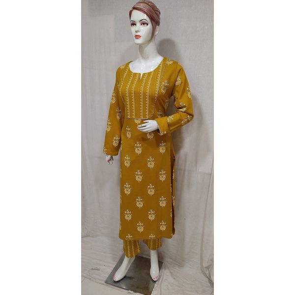 women-mustard-printed-woolen-kurta-plazo-set7491-XL-2