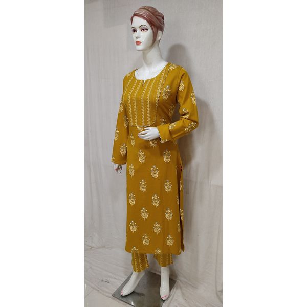 women-mustard-printed-woolen-kurta-plazo-set7491-XL-3