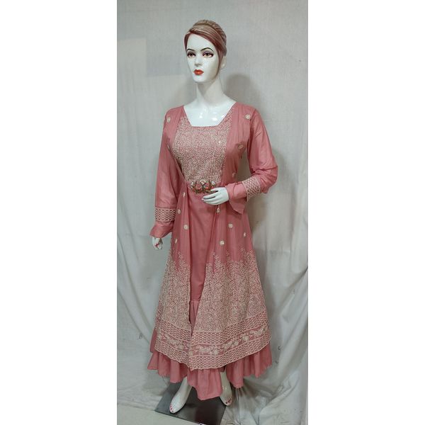 women-pink-embroidered-cotton-frock-style-kurti7128-M-7129-L-7130-XL-3