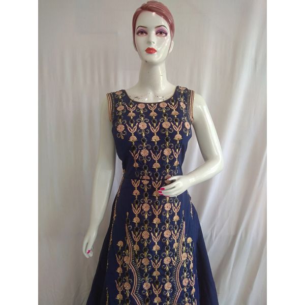 women-silk-blend-floral-embroidery-gown-blue-3677L-2
