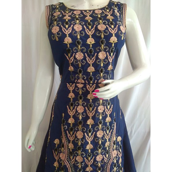 women-silk-blend-floral-embroidery-gown-blue-3677L-3