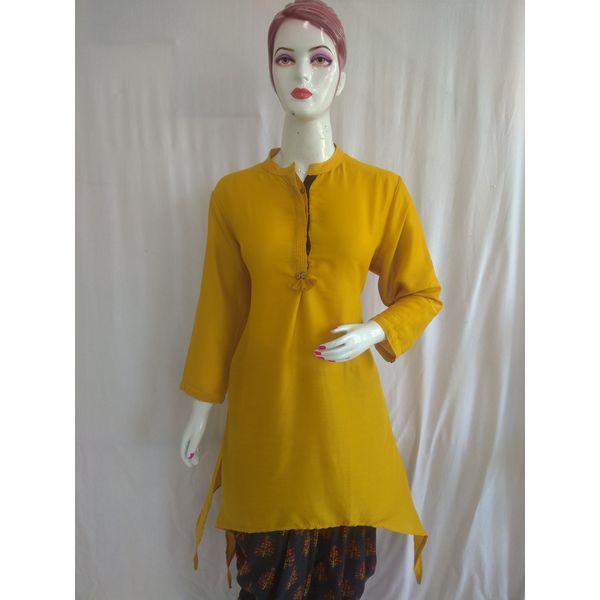 women-silk-blend-stylish-kurta-dhoti-set-yellow-grey-3501-XXL-3