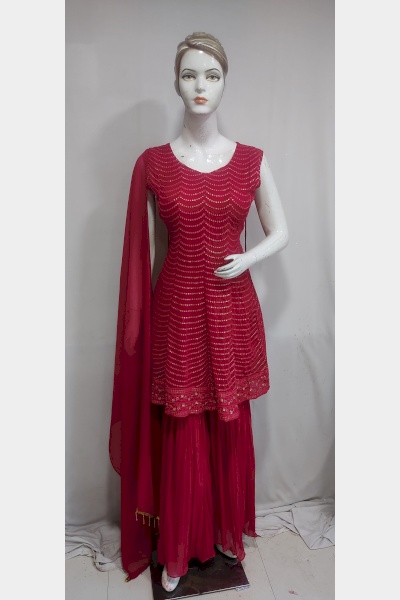 women-pink-embroidered-georgette-short-kurta-sharara-dupatta-set10642-L-2