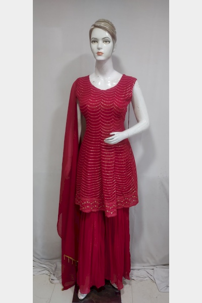 women-pink-embroidered-georgette-short-kurta-sharara-dupatta-set10642-L-3